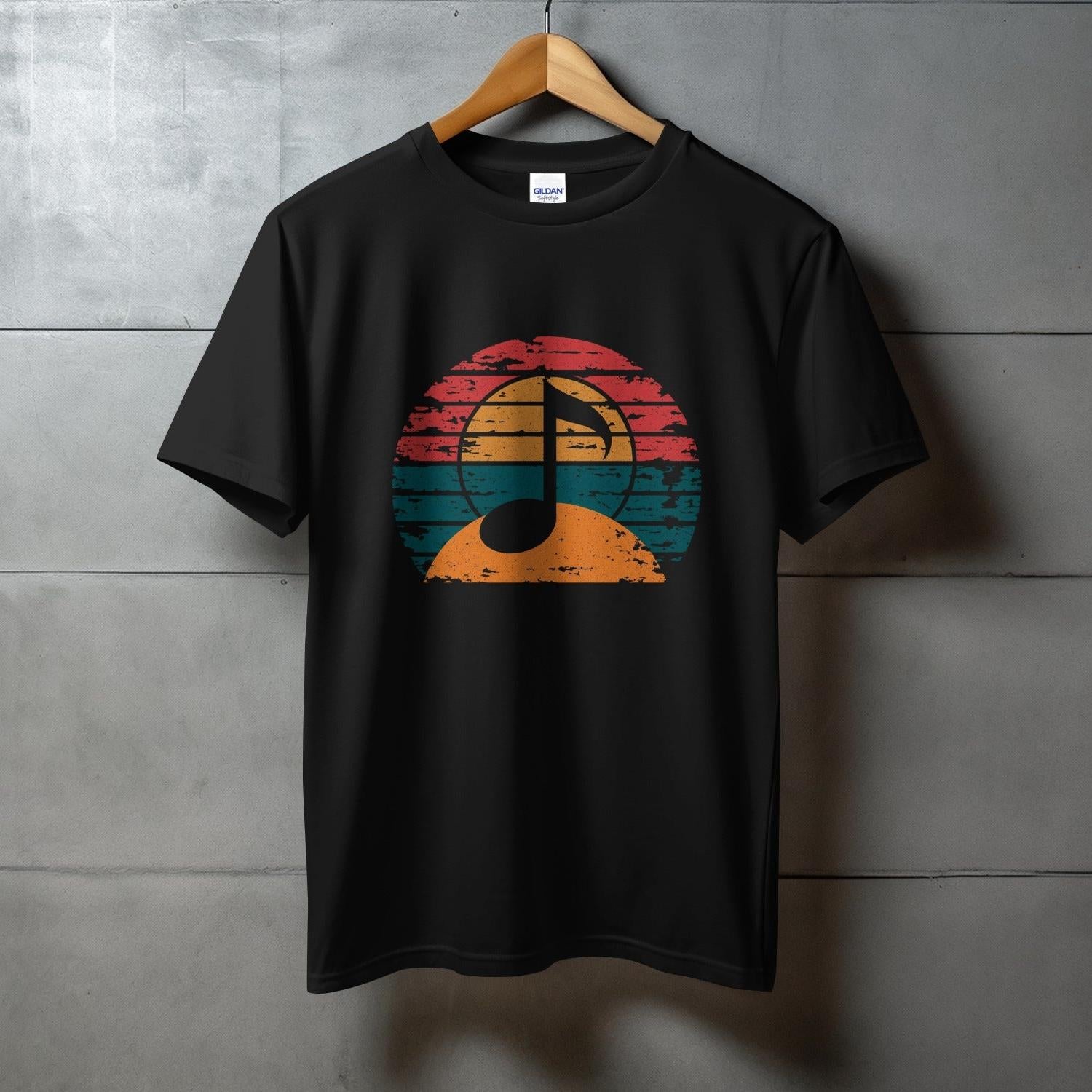 Retro Music Note Sunset Graphic Tee product