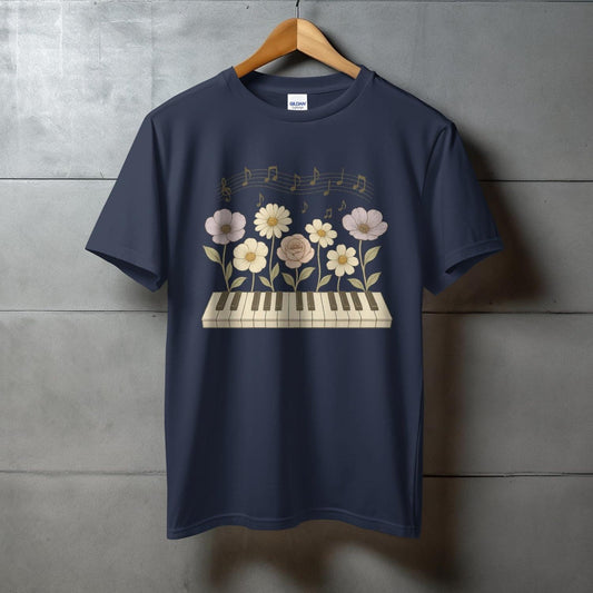 Musical Flower Art Graphic T-Shirt Clothing Product