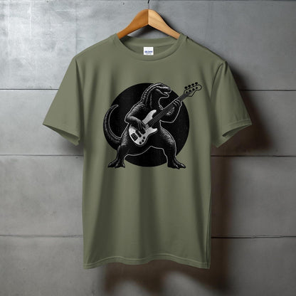 Dinosaur Playing Electric Guitar Graphic T-Shirt product