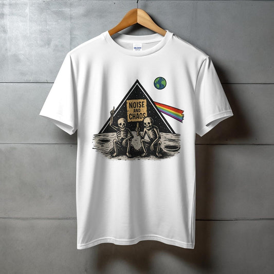 Noise and Chaos Graphic Design White T-shirt product