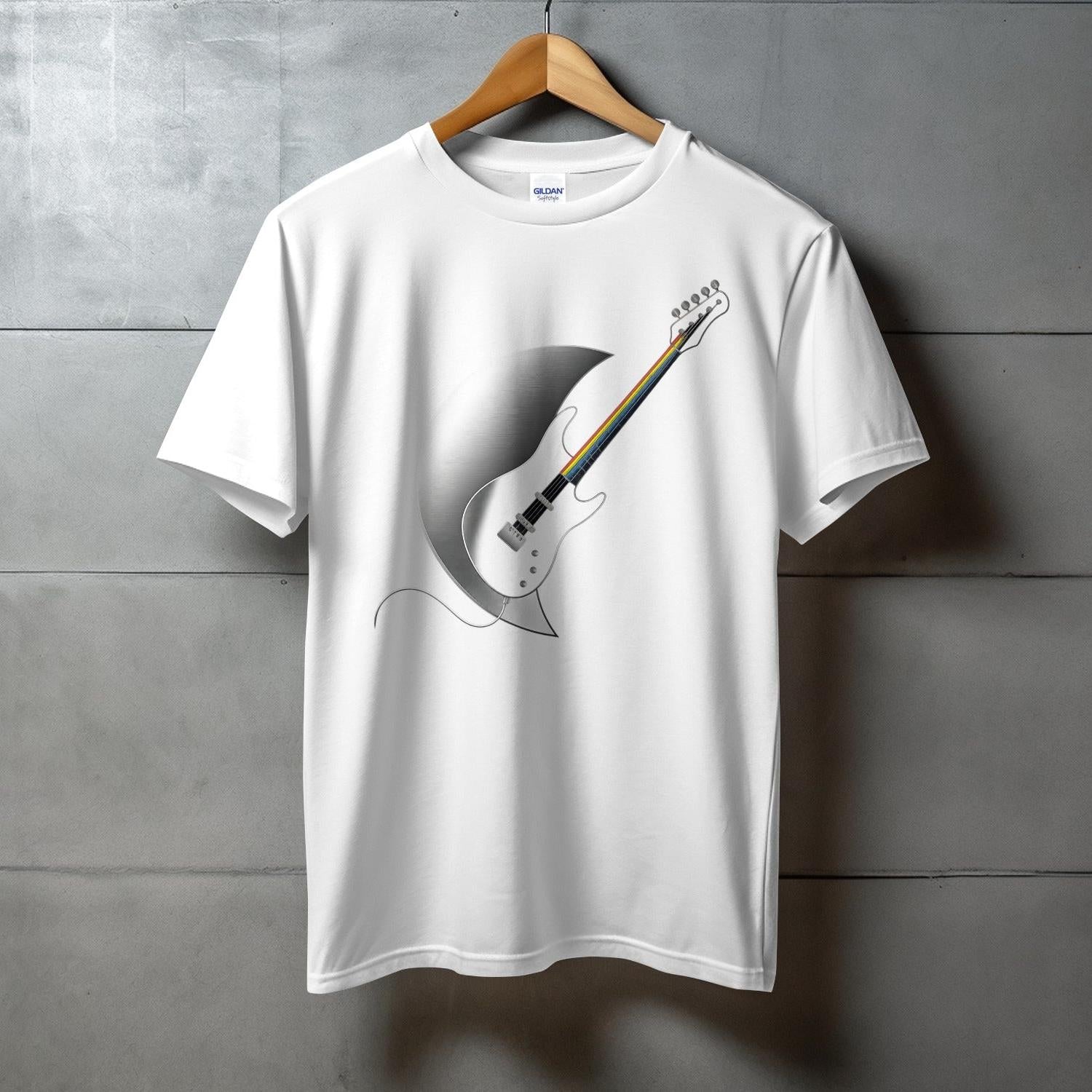 Stylish White Tee with Electric Guitar Design product