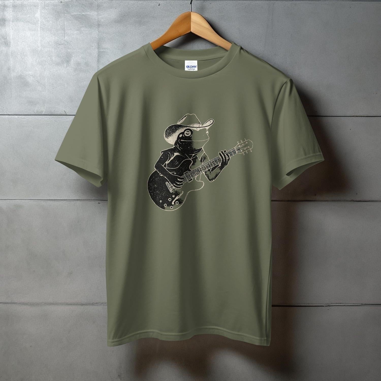 Cowboy Frog Playing Guitar Graphic T-shirt product type
