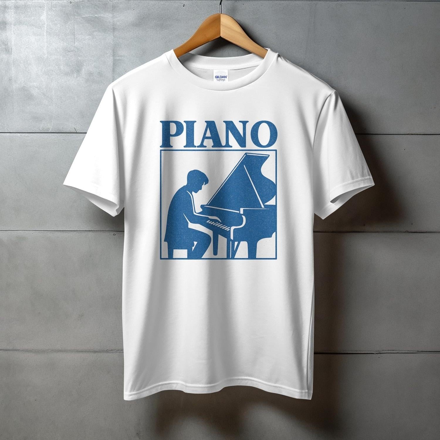 Piano Graphic Print White T-Shirt product type