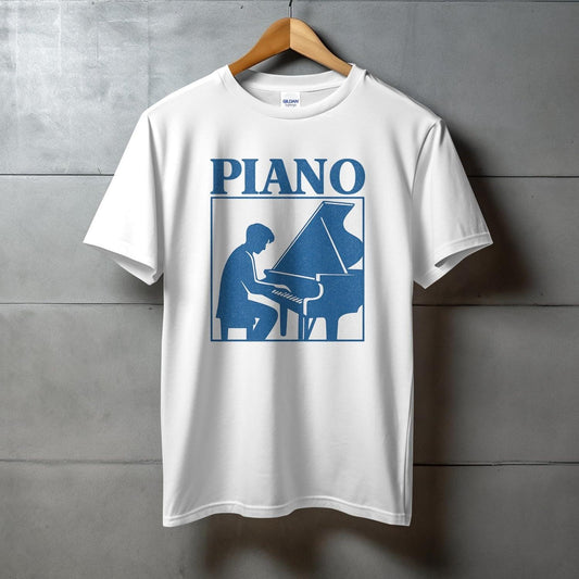 Piano Graphic Print White T-Shirt product type