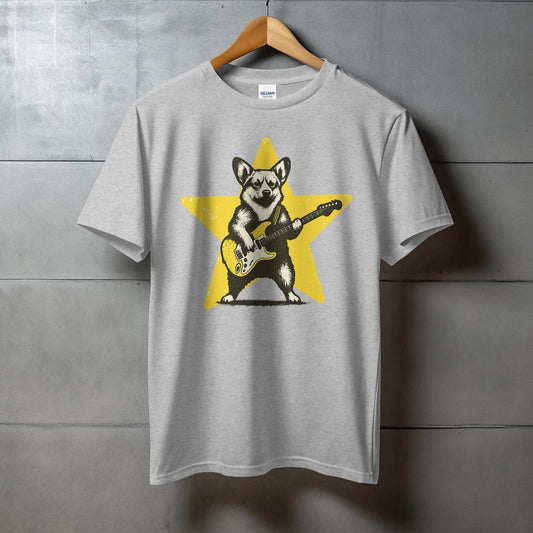 Star Guitar Dog Graphic Printed Casual Shirt product type