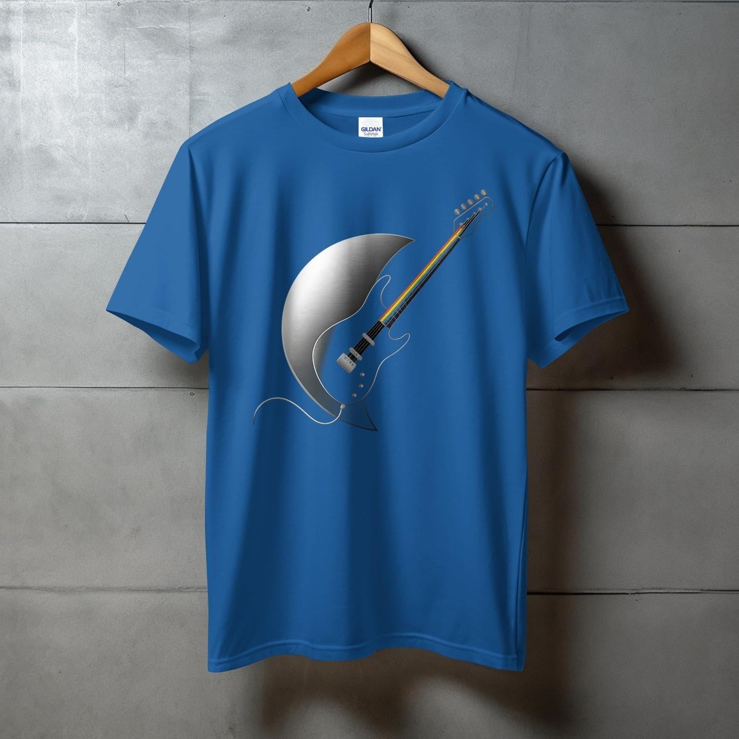 Moon and Electric Guitar Graphic Design T-Shirt product