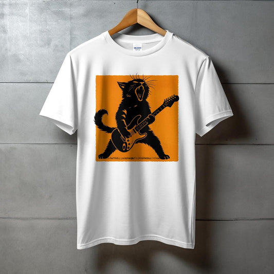 Rocking Cat Playing Guitar Graphic T-Shirt product type