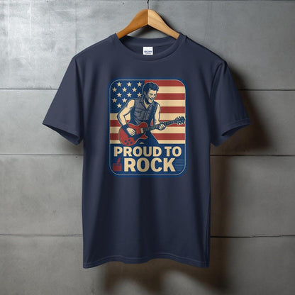 Proud to Rock Guitarist American Flag Graphic Shirt product type