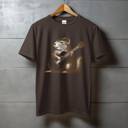 Vintage Style Guitar Playing Mouse Graphic T-Shirt product