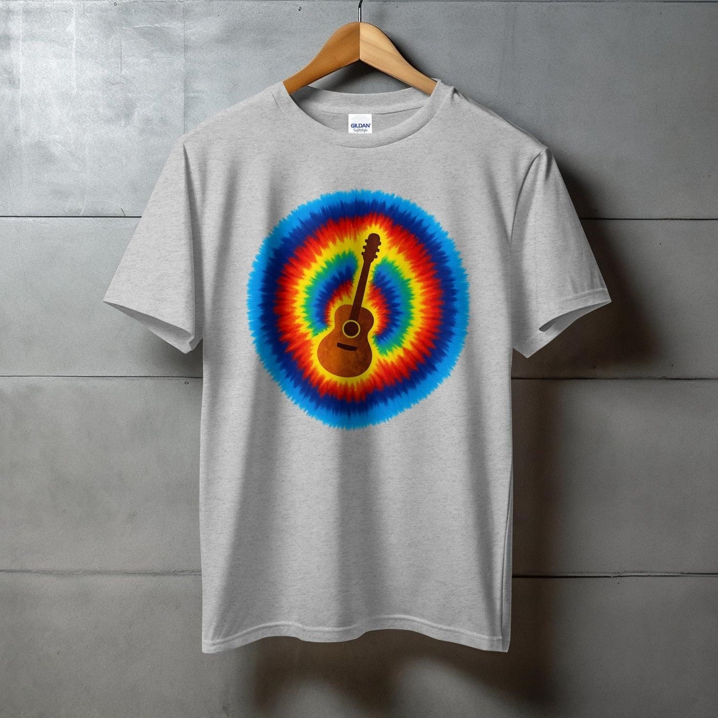 Colorful Tie-Dye Guitar Graphic Unisex T-Shirt product type