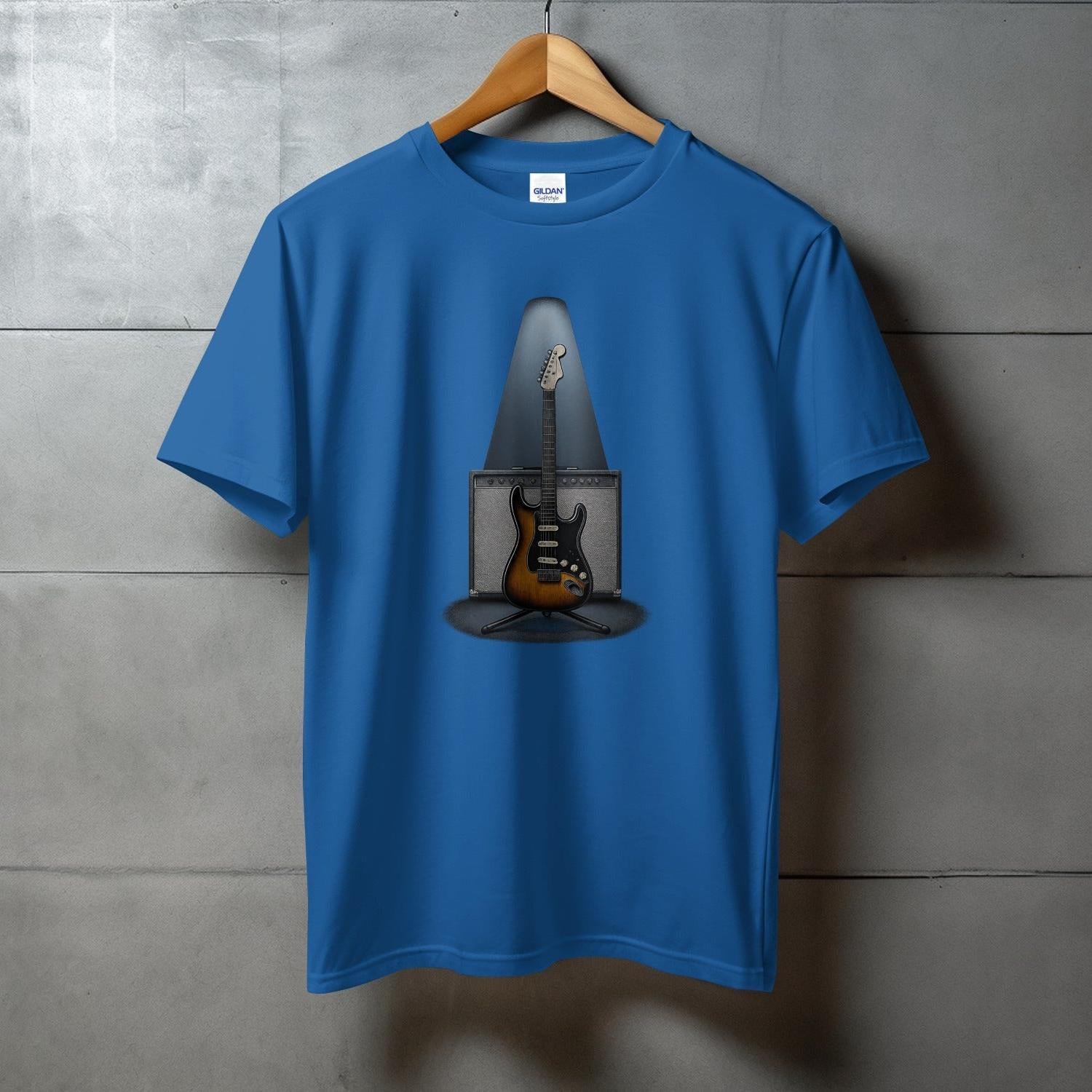 Electric Guitar Design Blue Graphic T-Shirt product