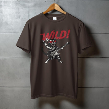 Wild Cartoon Cat Playing Guitar Graphic T-shirt product