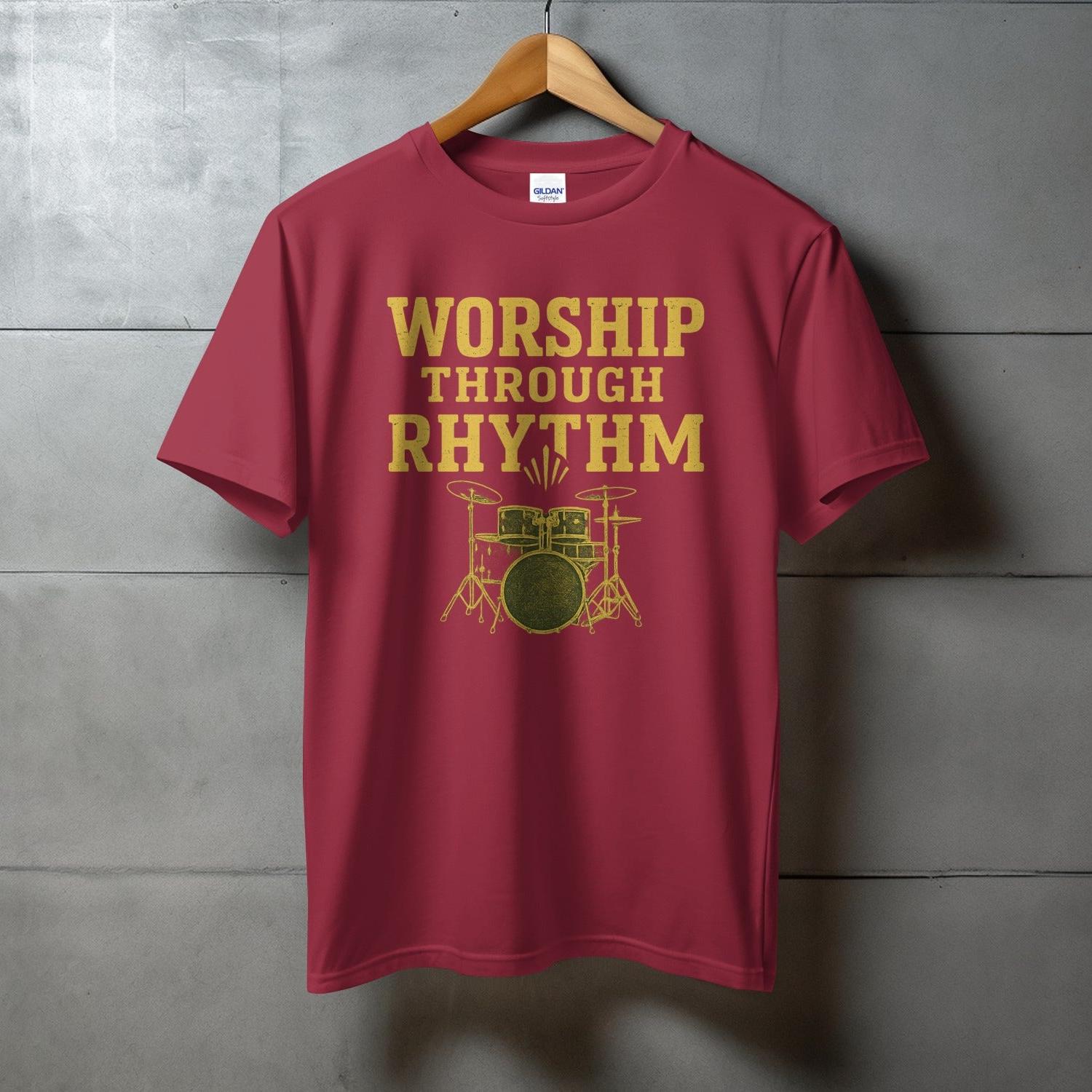 Worship Through Rhythm Drum Kit Design T-shirt product type