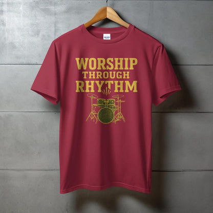 Worship Through Rhythm Drum Kit Design T-shirt product type