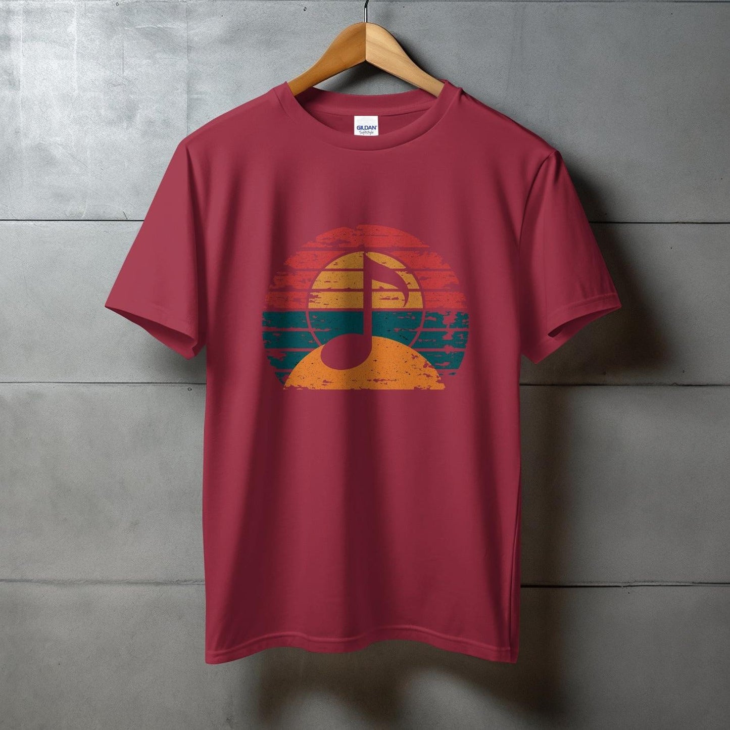 Vintage Music Note Sunset Graphic T-Shirt product type