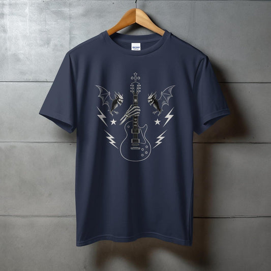 Electric Guitar with Wings Lightning Graphic T-shirt product type