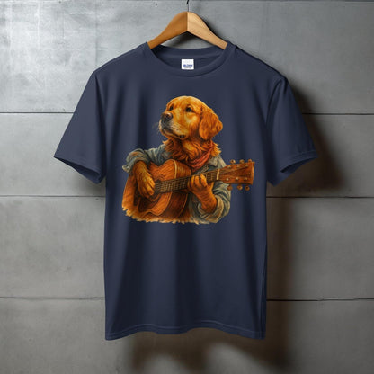Golden Retriever Playing Guitar Graphic T-Shirt Product