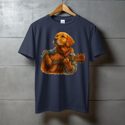 Golden Retriever Playing Guitar Graphic T-Shirt Product