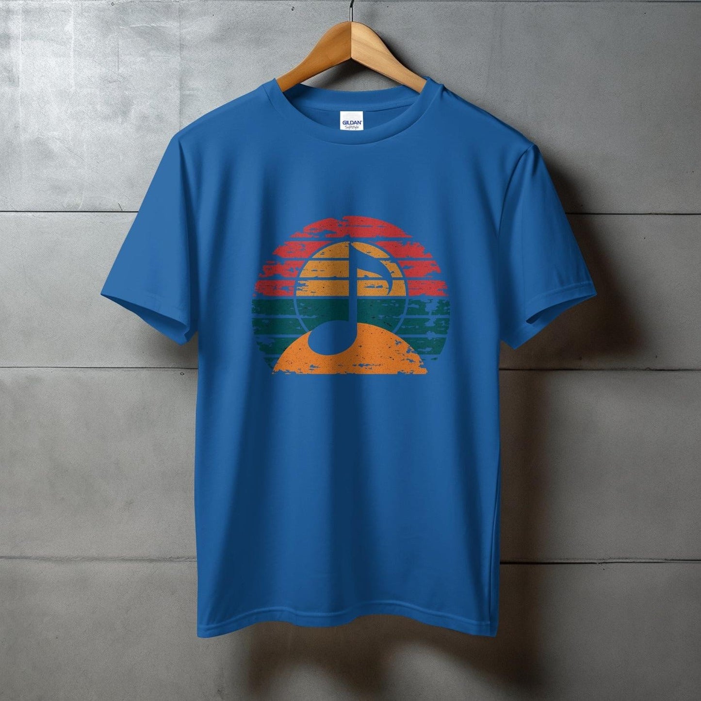 Retro Sunset Graphic Blue T-shirt Casual Wear product
