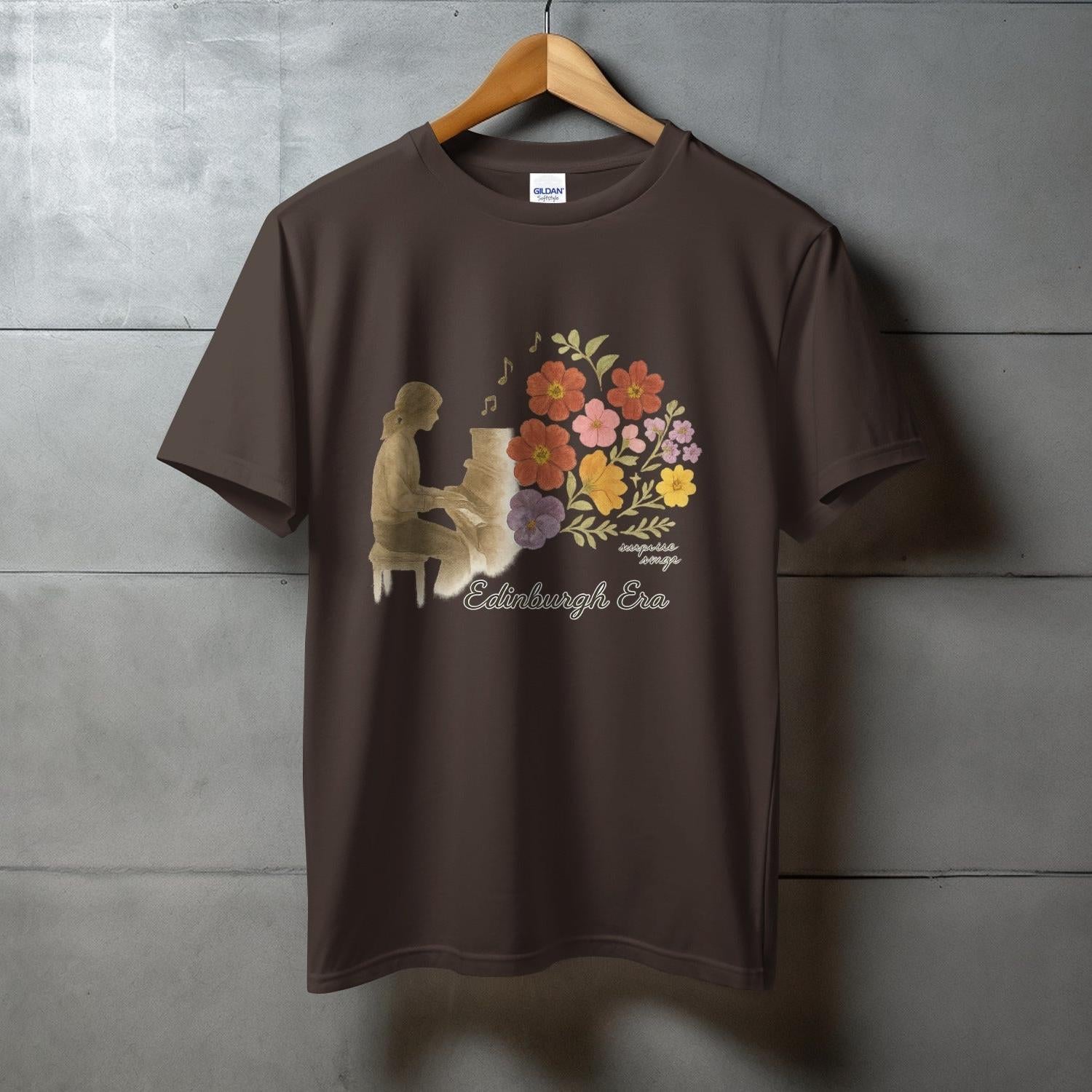 Edinburgh Era Flower Piano Art Graphic T-Shirt product type