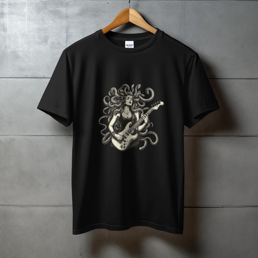 Medusa Playing Electric Guitar Graphic Tee product type