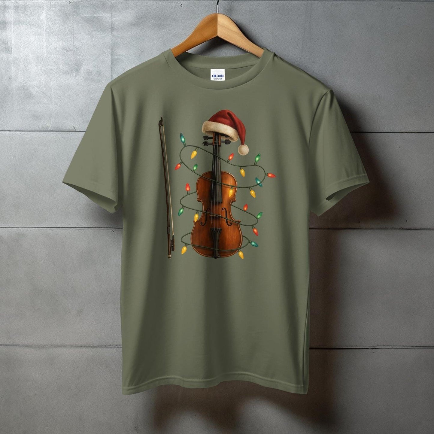Festive Violin Christmas Lights Graphic T-shirt product
