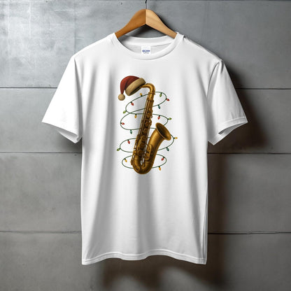 Festive Saxophone Graphic Christmas Themed T-Shirt product