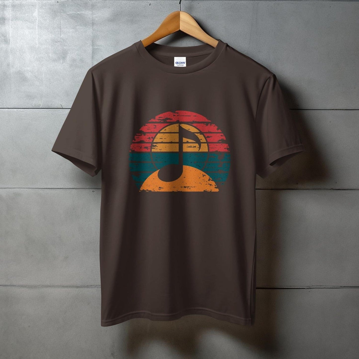 Vintage Retro Music Note Sunset Graphic Tee product