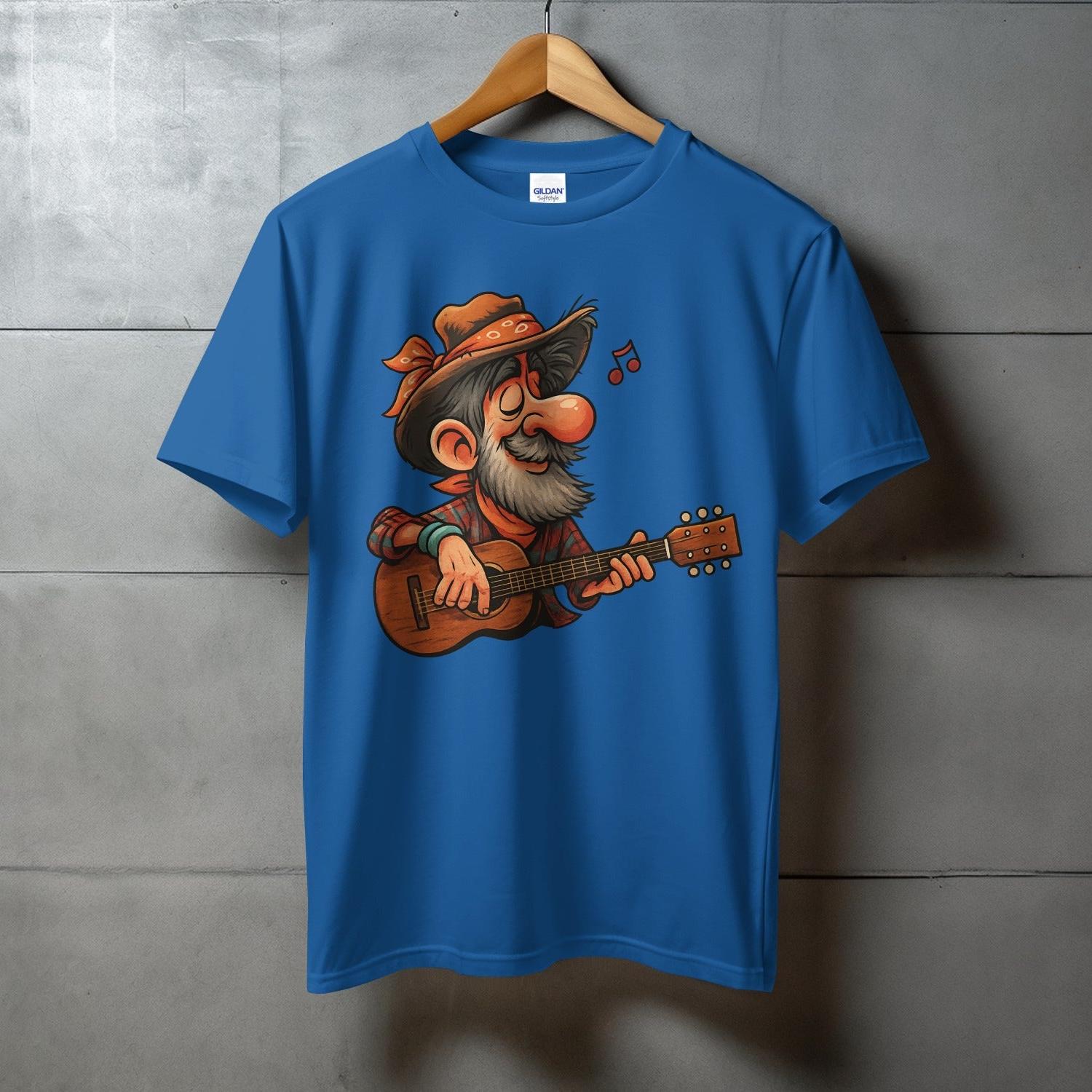 Whimsical Guitar Playing Cartoon Character T-shirt product