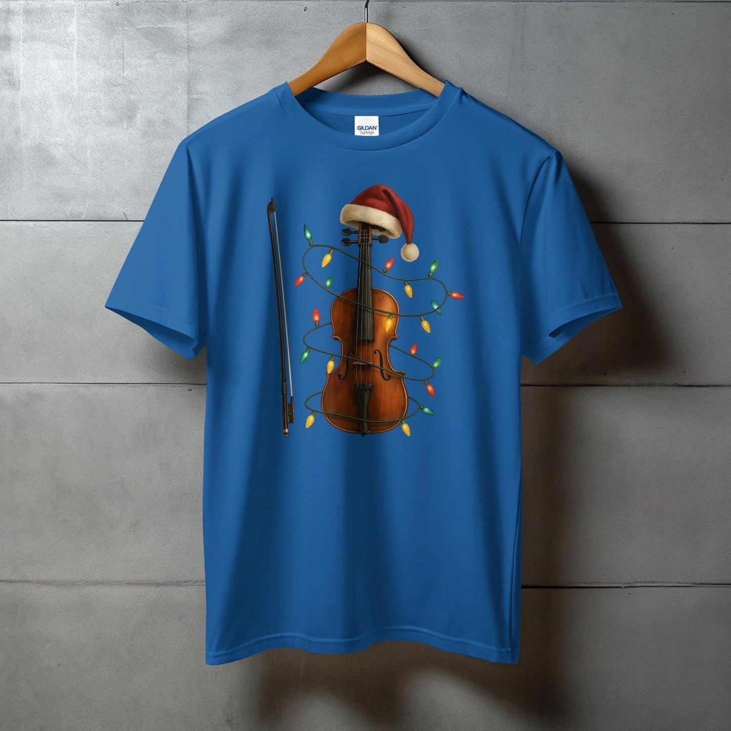 Festive Violin Instrument T-Shirt with Lights product type