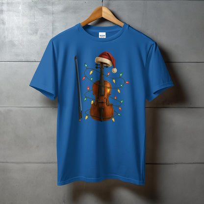 Festive Violin Instrument T-Shirt with Lights product type