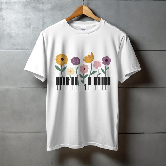 Floral Keyboard Design Graphic T-shirt product type