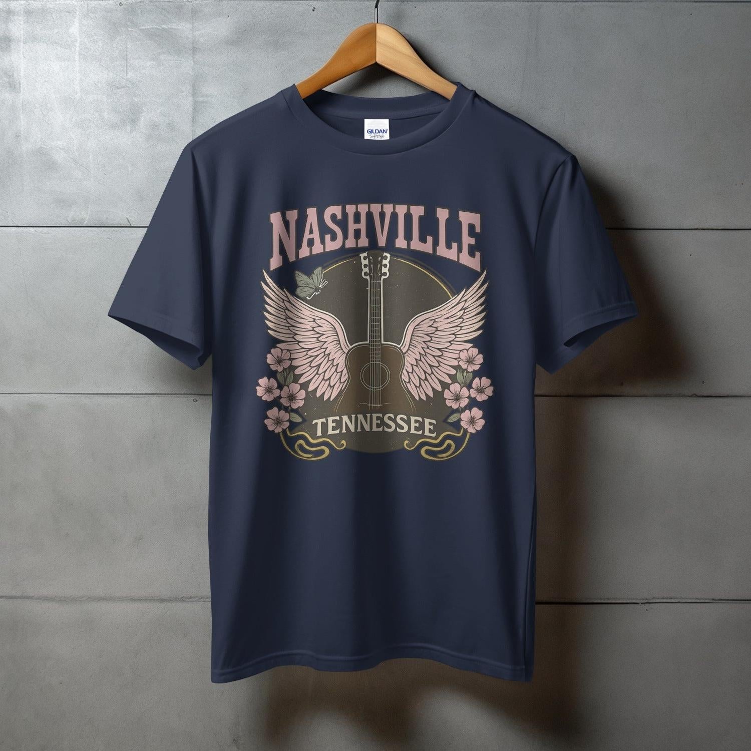 Nashville Tennessee Guitar Wings Graphic T-Shirt product