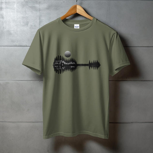 Tranquil Moonlit Forest Reflection Graphic T-Shirt product