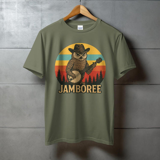 Jamboree Owl With Banjo Vintage Graphic Tee Product