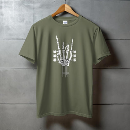 Skeleton Hand and Guitar Tuners Design T-shirt product type