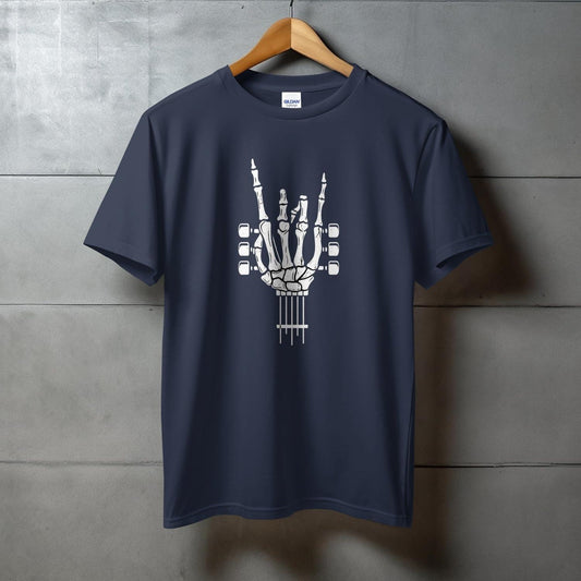 Detailed Skeleton Hand Holding Guitar Graphic T-shirt product