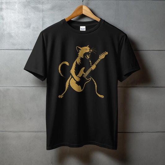 Cool Cat Playing Guitar Graphic Unisex T-shirt Product
