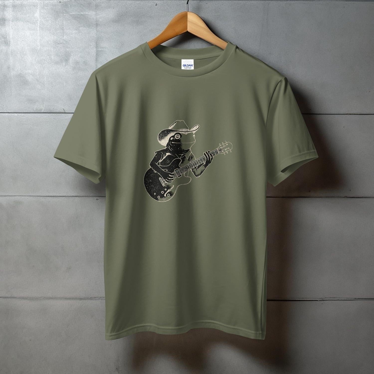 Cool Frog Playing Guitar Graphic T-Shirt product type