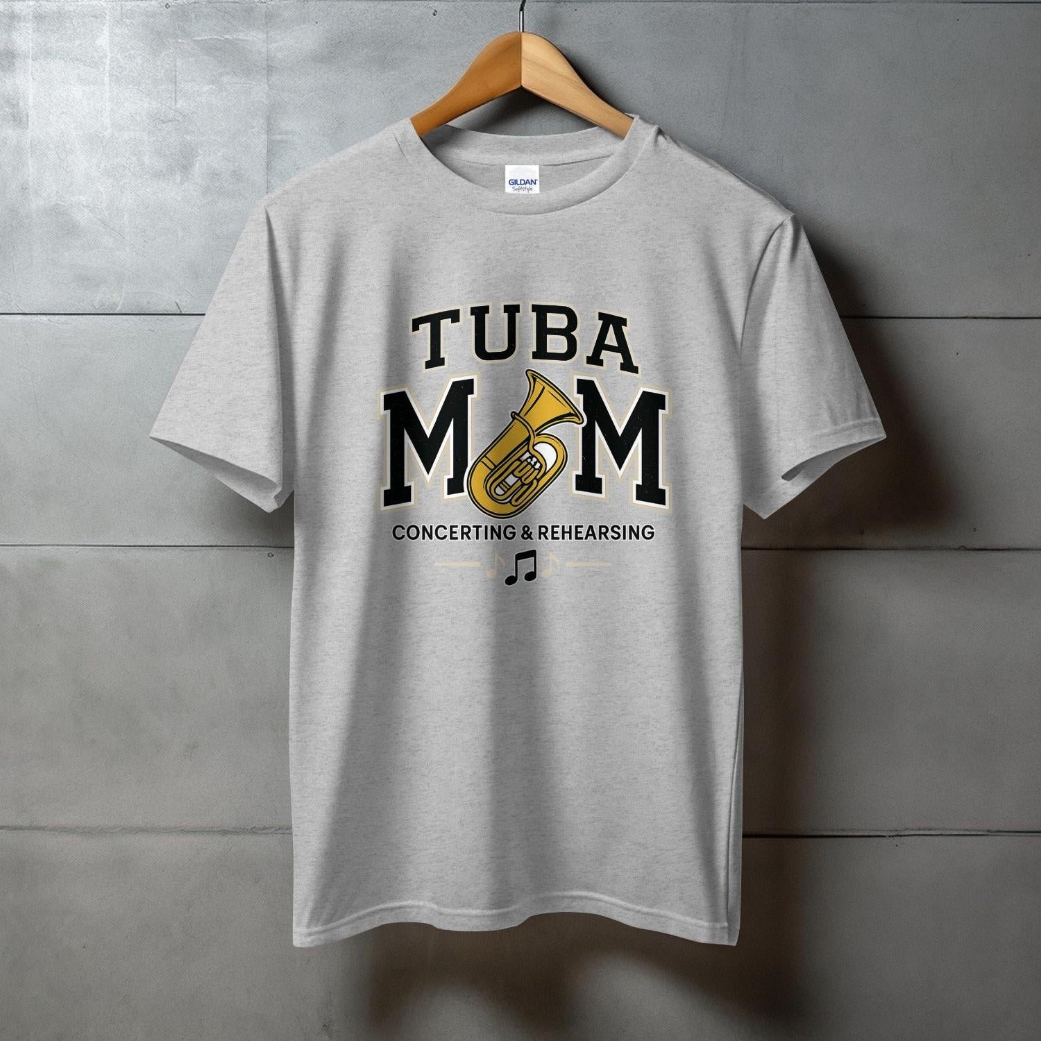 Tuba Mom Concerting and Rehearsing Graphic T-shirt Product