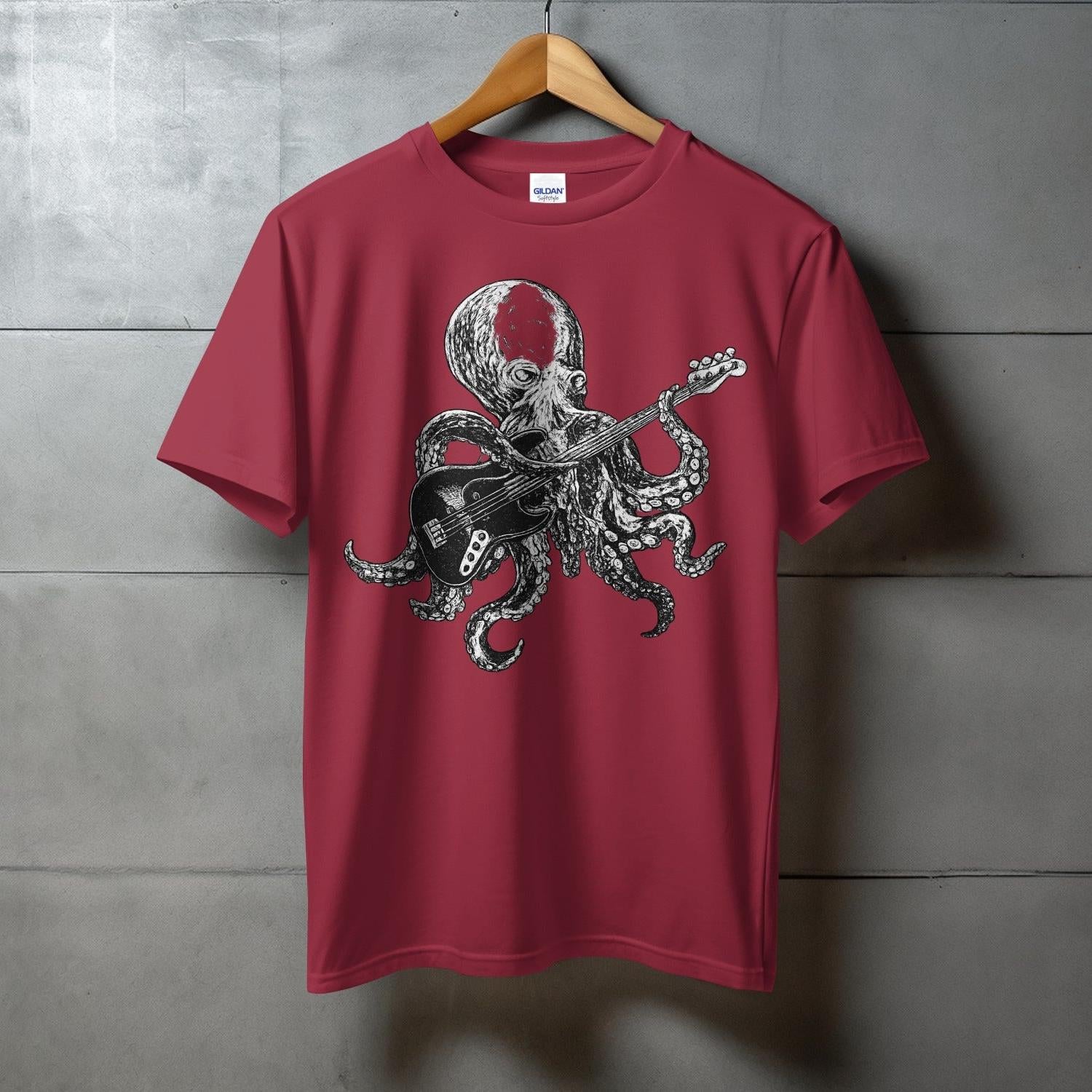 Octopus Playing Electric Guitar Unique Graphic Shirt product