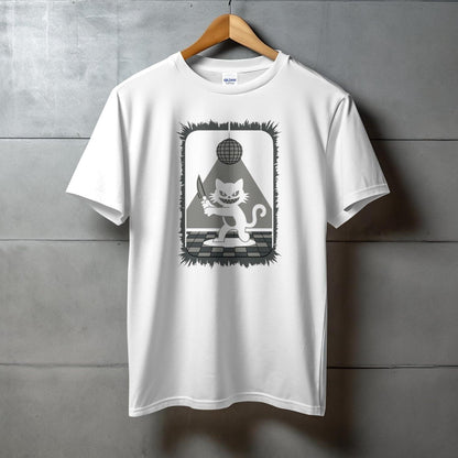 Dancing Cat Disco Ball Graphic Printed Shirt product