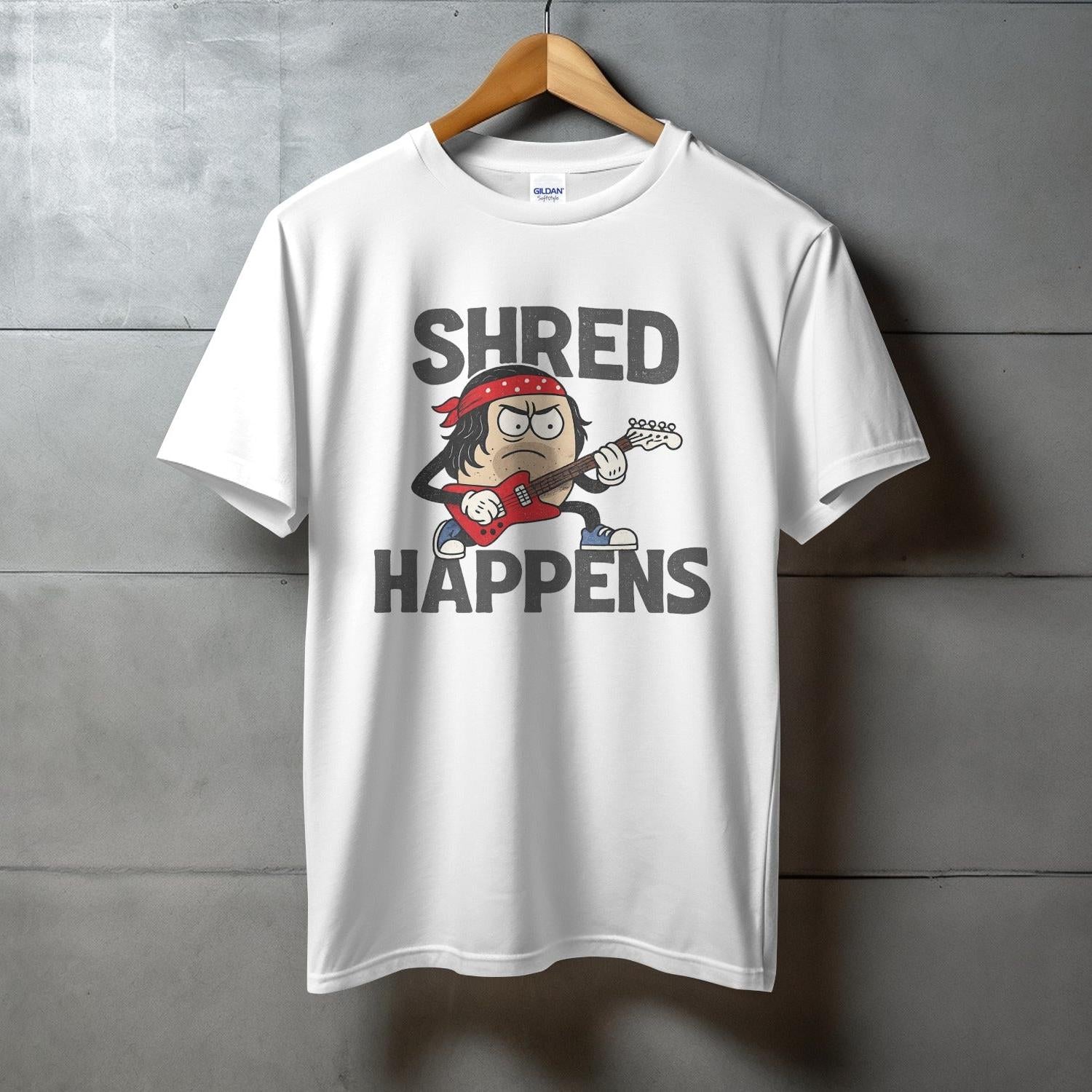 Shred Happens Funny Guitar Graphic Tee Shirt product