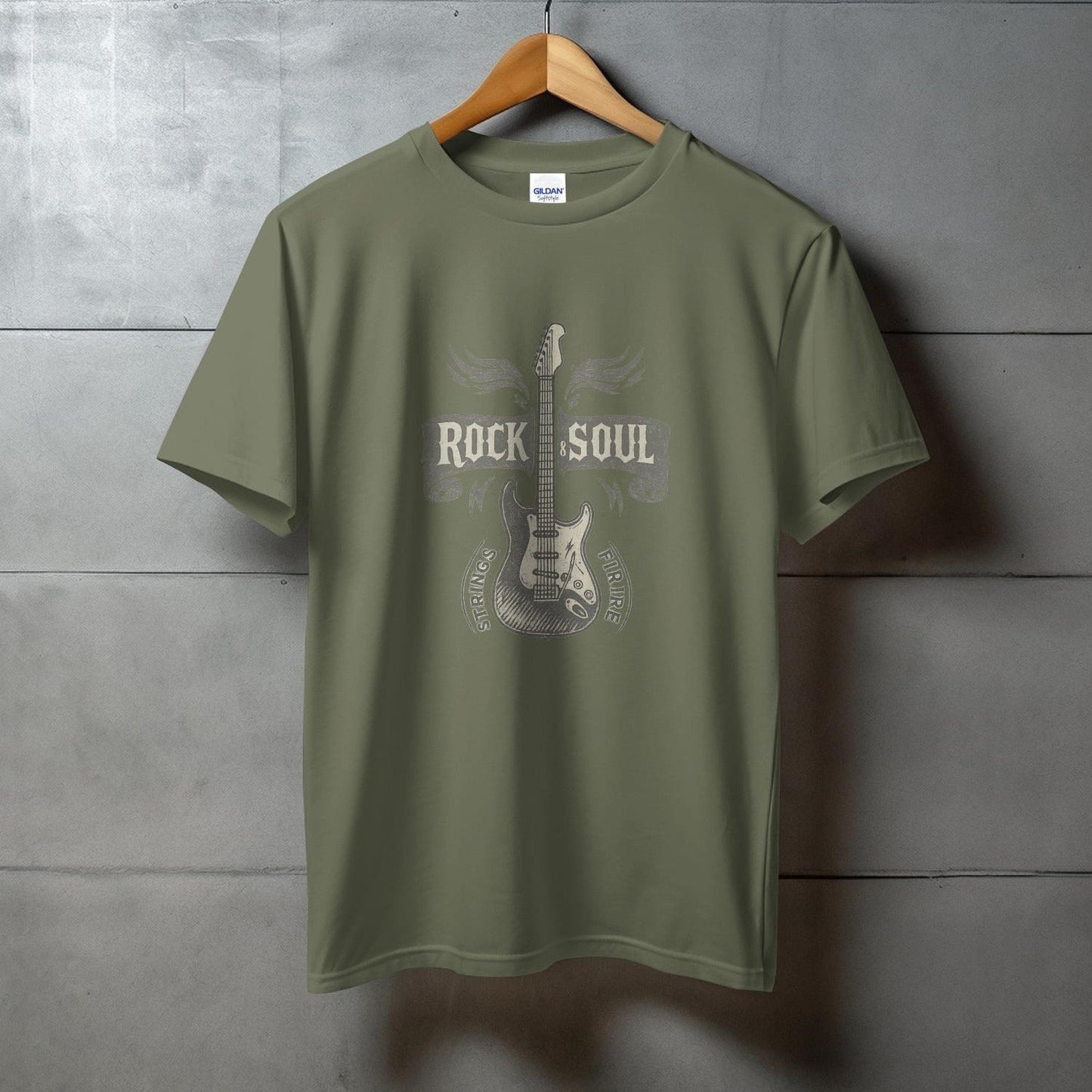 Rock and Soul Graphic Guitar Print Design Shirt product type