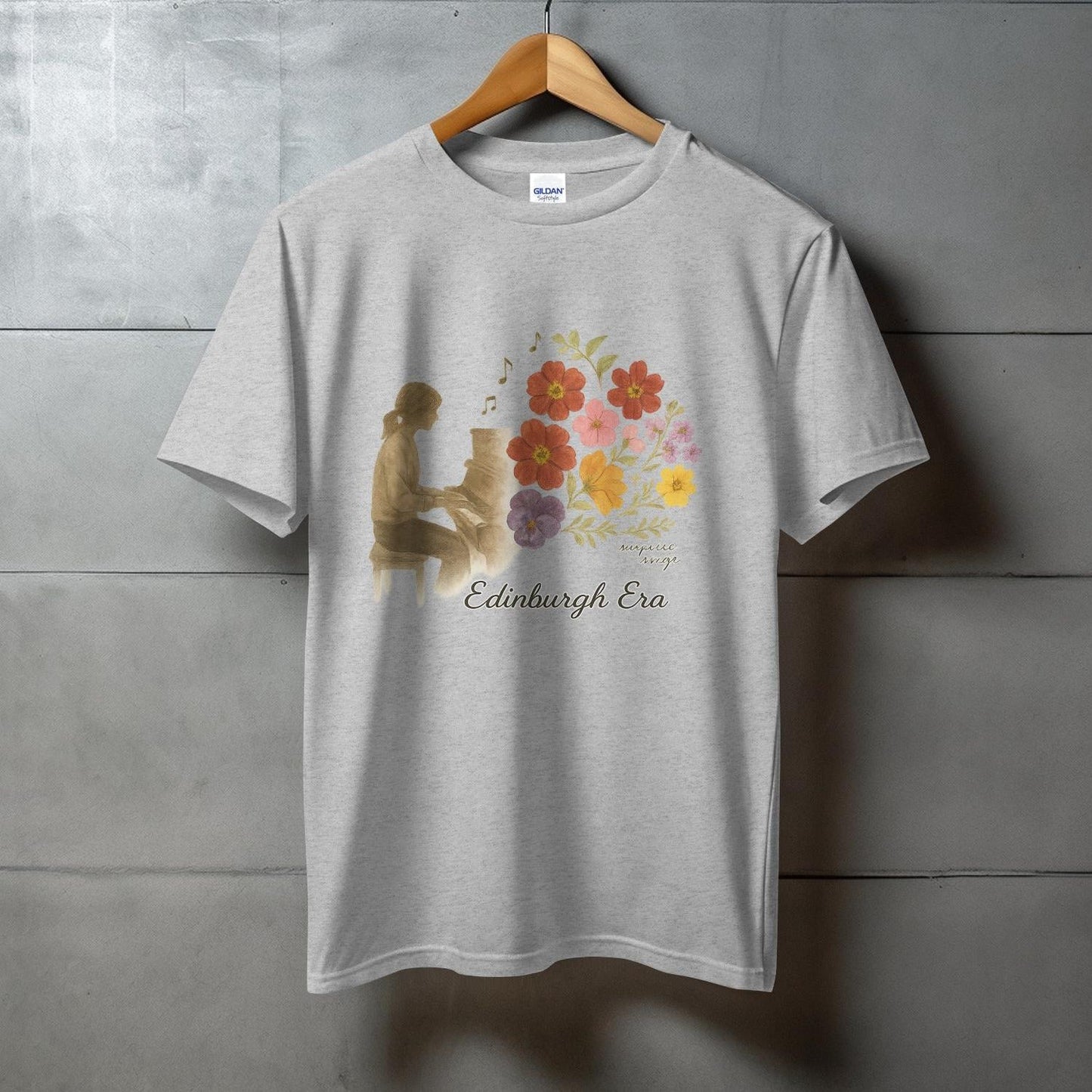 Edinburgh Era Floral Music Grey T-shirt product type