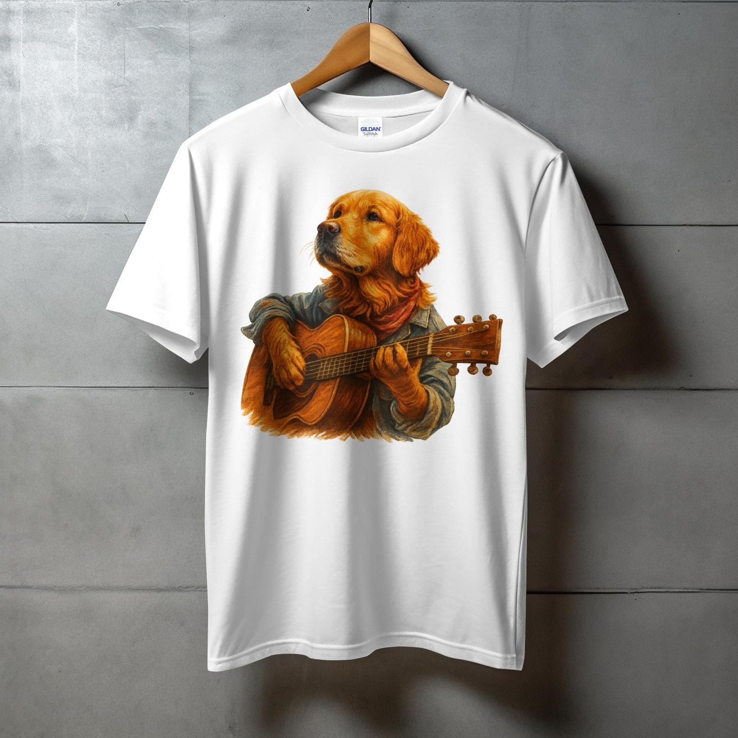 Golden Retriever Playing Guitar Graphic T-Shirt product type