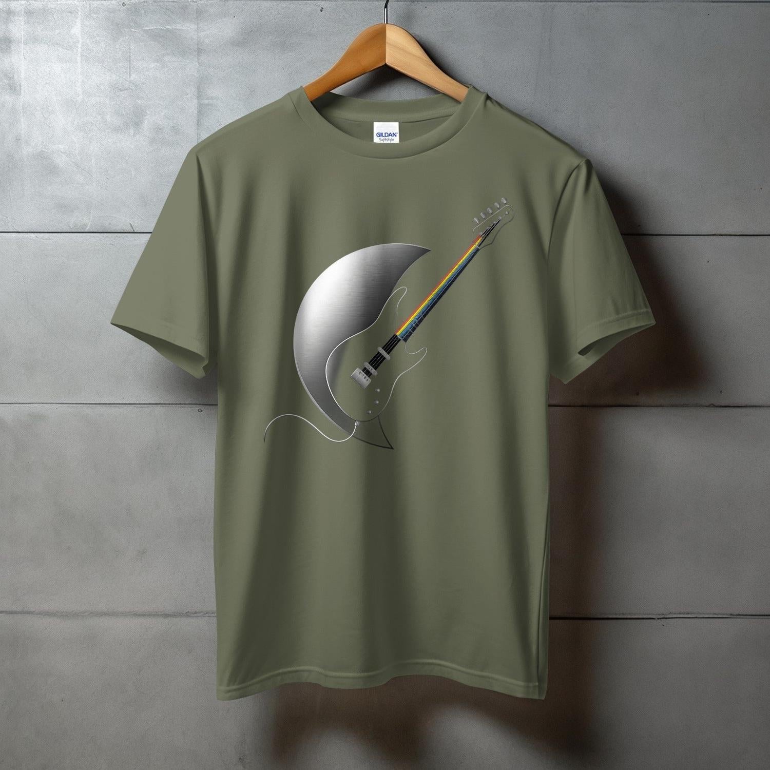 Artistic Electric Guitar with Moon Graphic T-shirt product