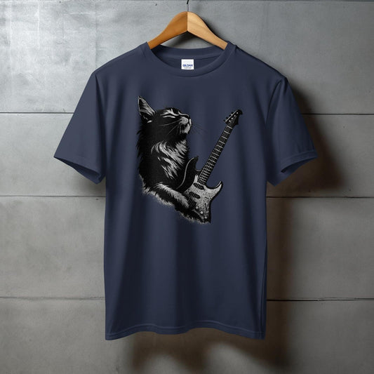 Cat Playing Electric Guitar Graphic T-Shirt product