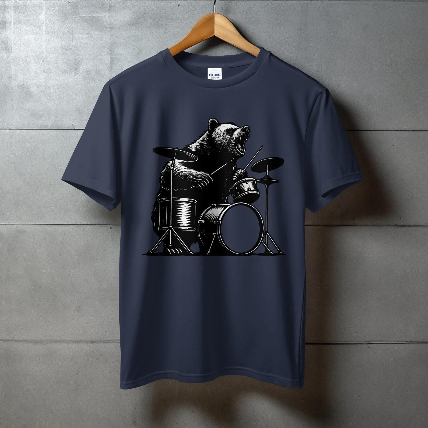 Fierce Bear Playing Drums Graphic T-Shirt Product