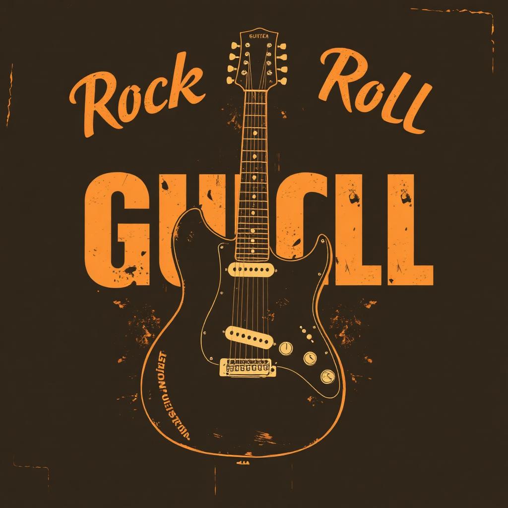 Guitar Hero Vintage T-Shirt - Design guitare rock rétro